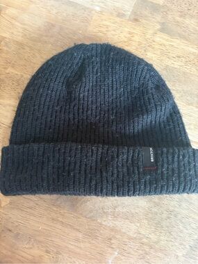 Brixton Black Ribbed Knit Cuff Beanie